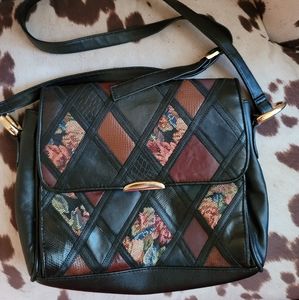 Vintage Leather patchwork purse